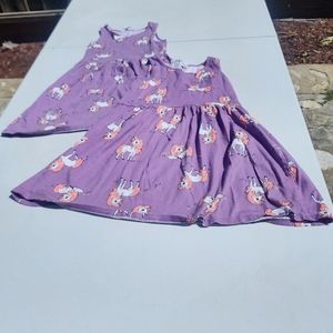 2 H&M 6x girls unicorn sleeveless purple dresses